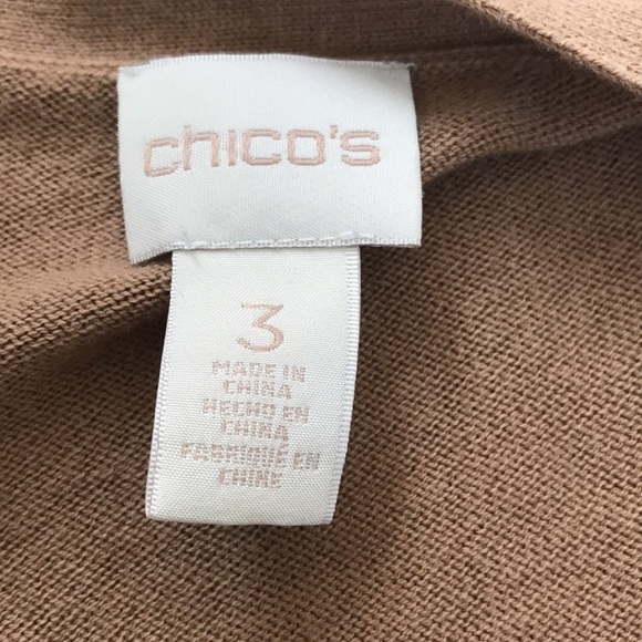 2/$50 CHICO’S Brown Long Sleeve Open Front Cardigan Sweater Size XL - Picture 6 of 7